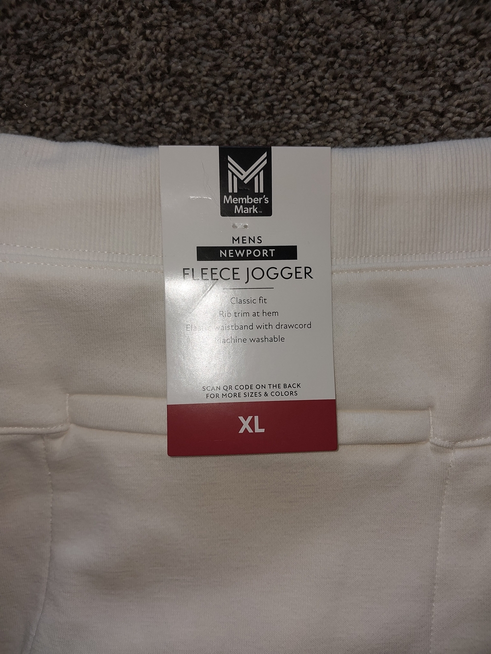 Member's Mark Men's Newport Fleece Jogger - White